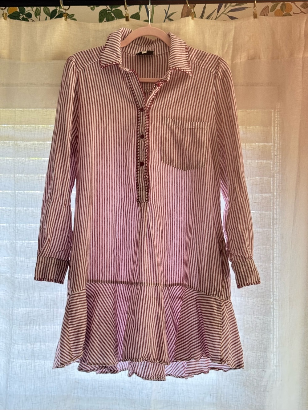 Tuckernuck Red & White linen Callahan dress size S - Picture 2 of 4